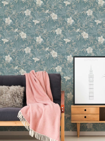 Tapetenrolle mit floralem Muster