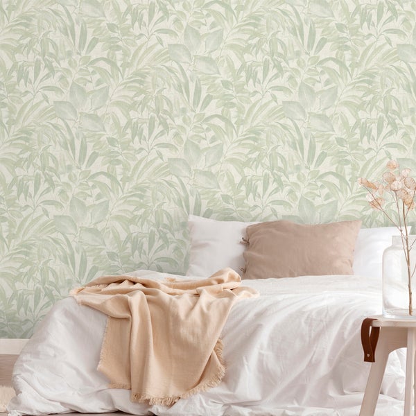 Sanders und Sanders Tapete Blätter Graugrün - 53 cm x 10 m - 640231