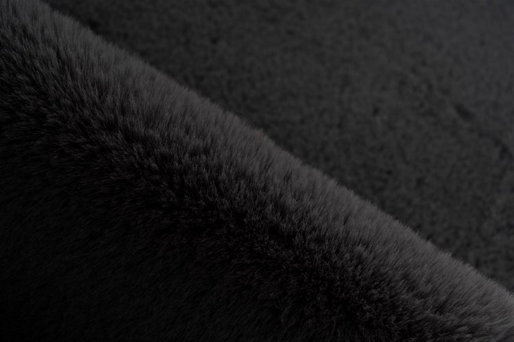 Hochflor Teppich Enchantique Grau 35 mm Uni handgetuftet 60 x 180 cm
