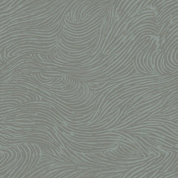 ESTAhome Tapete 3d Wellenförmige Linien Graugrün - 50 x 900 cm - 139664