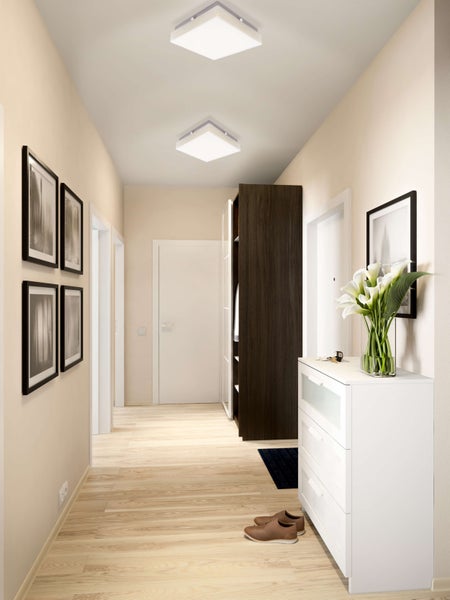 LED Deckenleuchte TRONDHEIM mit Sensor, 25 x 25 cm, mit fest verbauten LED