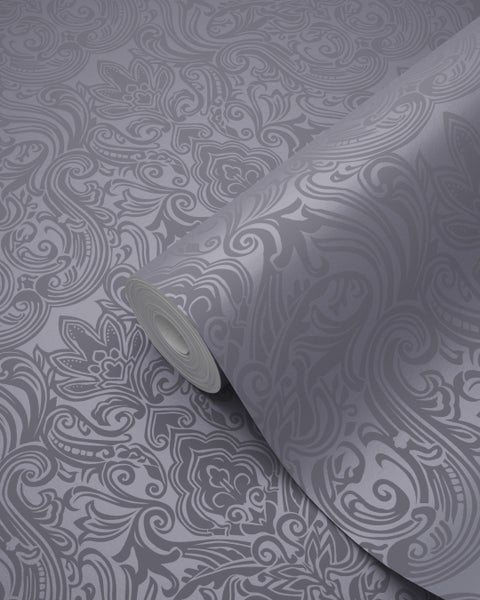 Origin Wallcoverings Tapete Ornamente Lila und Grau - 53 cm x 10.05 m - 346534