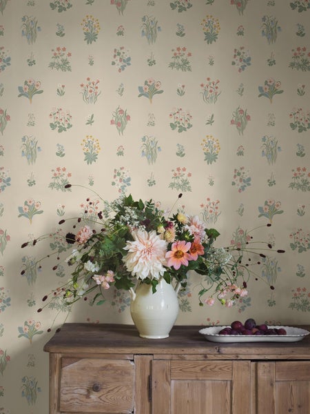 Borastapeter Tapete Blumen Grün und Mehrfarbig - 53 cm x 10.05 m - 662680