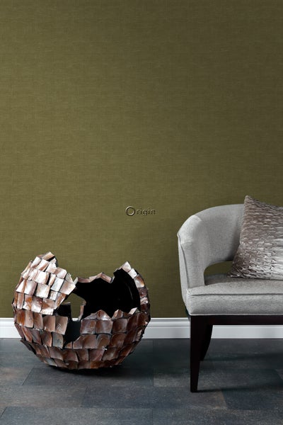 Origin Wallcoverings Tapete Leinen-Optik Ockergelb - 53 cm x 10.05 m - 347635