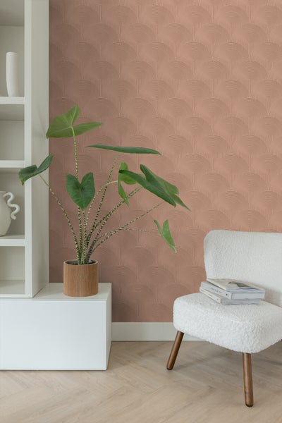 ESTAhome Tapete 3D Muster Terrakottarosa - 50 x 900 cm - 131104