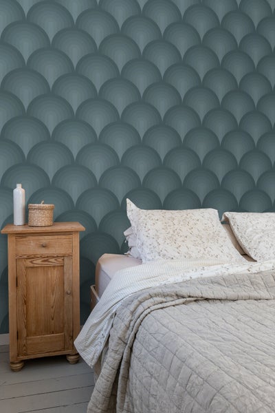 ESTAhome Tapete 3D Muster Petrolblau - 50 x 900 cm - 131123