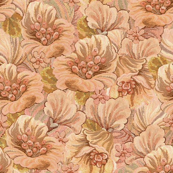 ESTAhome Tapete Blumenmuster Hellbraun, Beige und Gelb - 50 x 900 cm - 131292