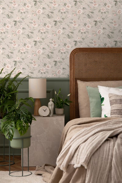 Borastapeter Tapete Blumen Rosa - 53 cm x 10.05 m - 660229
