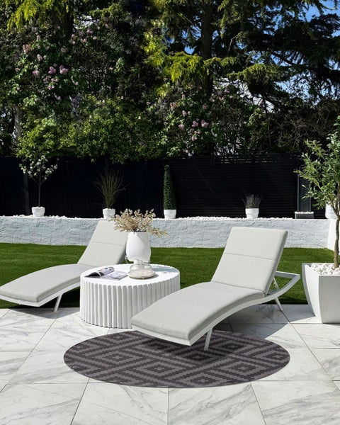 Outdoorteppich AJMER Schwarz ø 120 cm