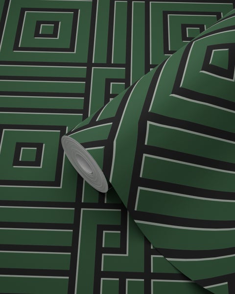 Origin Wallcoverings Tapete 3D grafisches Motiv Dunkelgrün - 50 x 900 cm - 347981