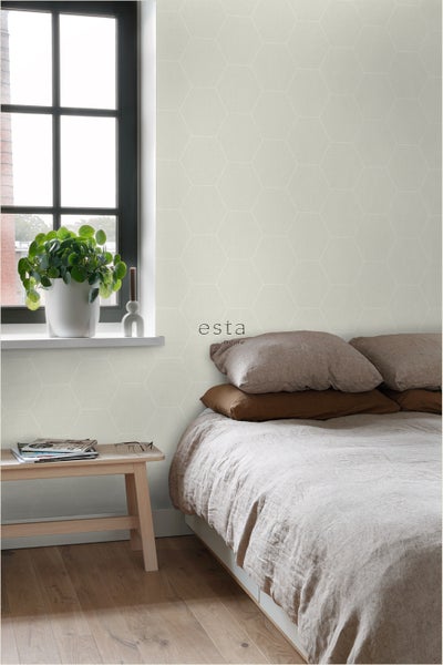 ESTAhome Tapete Wabenmuster Beige - 53 cm x 10.05 m - 148749