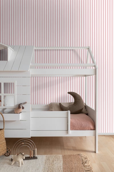 ESTAhome Tapete Streifen Rosa und Weiß - 50 x 900 cm - 130951