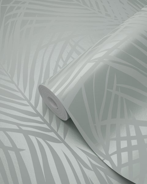 Origin Wallcoverings Tapete Palmenblätter Seladongrün - 53 cm x 10.05 m - 347742