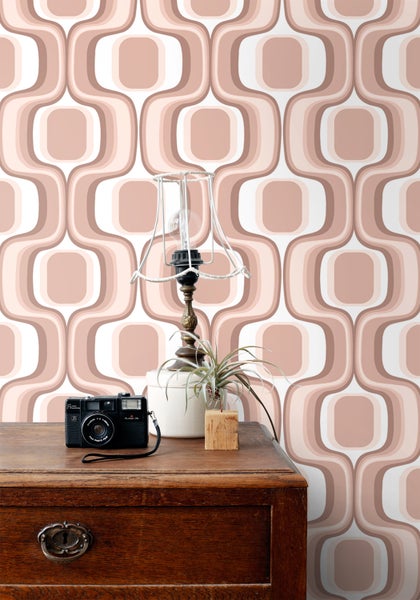 ESTAhome Tapete Retro-Ornamente Terrakottarosa - 50 x 900 cm - 131583