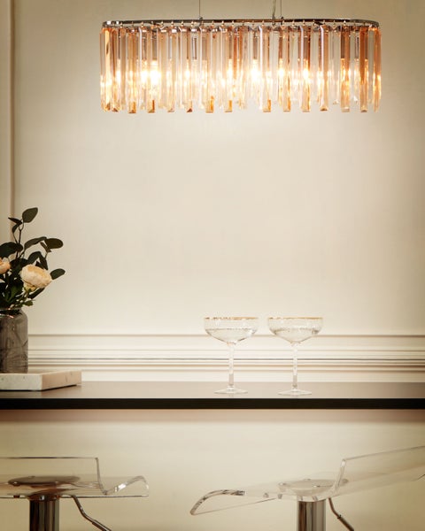 Kronleuchter MANDEO Glas Silber
