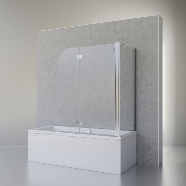 Badewanne mit Badewannenaufsatz aus Glas