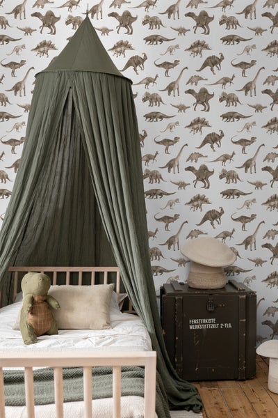 ESTAhome Tapete Dinosaurier Beigebraun - 50 x 900 cm - 131202