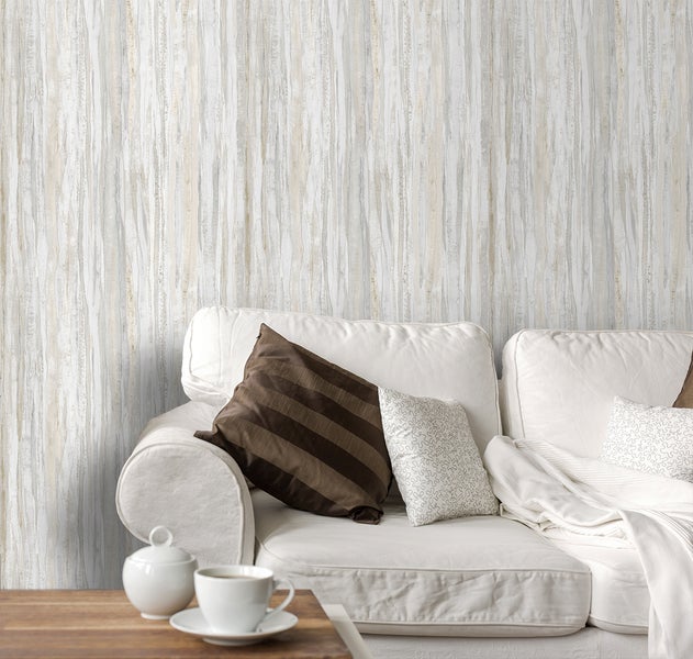 Sanders und Sanders Tapete Streifen Beige und Grau - 53 cm x 10 m - 640024