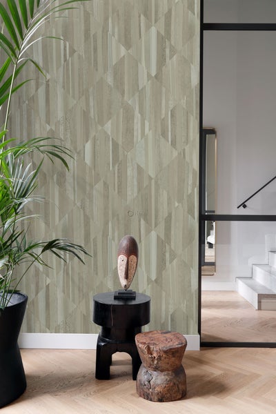 Origin Wallcoverings Fototapete 3D Holzoptik Taupe - 1,5 x 2,79 m - 357297