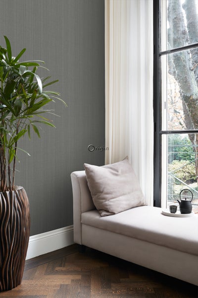 Origin Wallcoverings Tapete Gewebeoptik Schiefergrau - 0,53 x 10,05 m - 347628