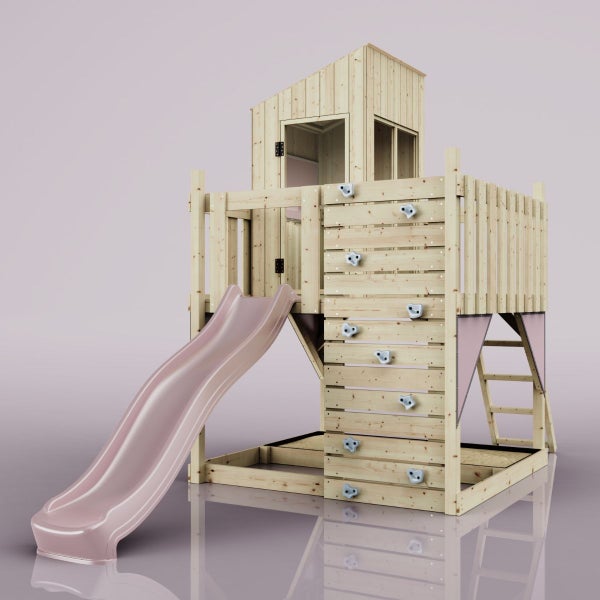 PolarPlay Spielhaus Mondlicht Kinderspielhaus aus Holz in Rosa, Kinderhaus, Holzhaus Kinder