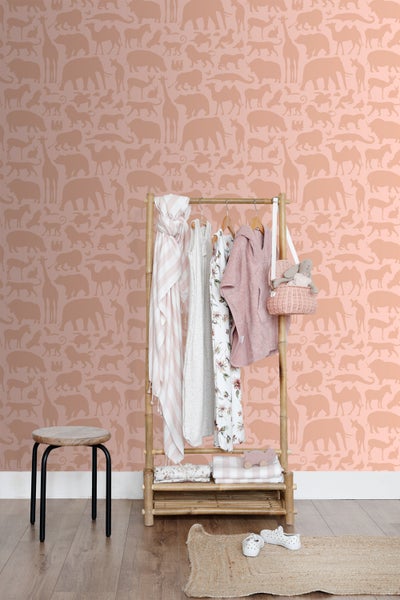 ESTAhome Tapete Tiere Terrakottarosa - 53 cm x 10.05 m - 139789