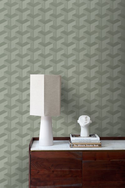 Origin Wallcoverings Tapete 3D-Muster Graugrün - 50 x 900 cm - 348003