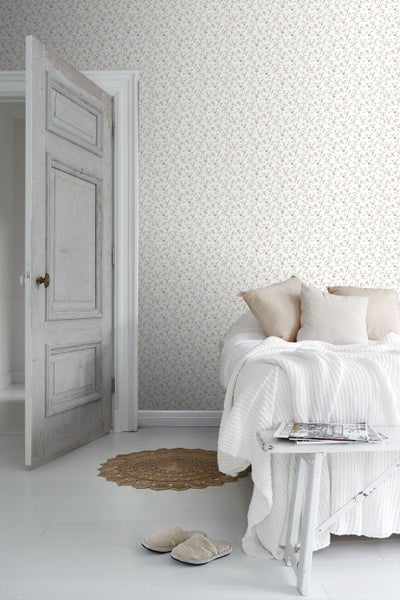 Sanders und Sanders Tapete Blumen Grün, Lila und Weiß - 53 cm x 10 m - 640406