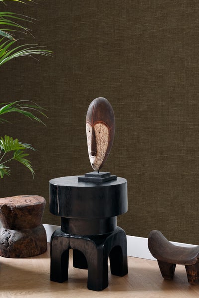 Origin Wallcoverings Tapete Leinen-Optik Braun - 53 cm x 10.05 m - 347864