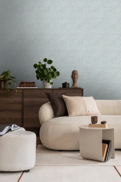 Sanders und Sanders Tapete Leinen-Optik Hellblau - 53 cm x 10 m - 640267