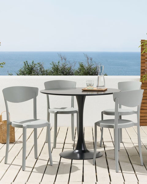 Gartenstuhl 4er Set VIESTE Hellgrau