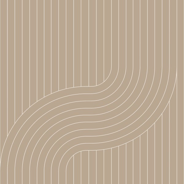 ESTAhome Tapete grafische Linien Sandbeige - 50 x 900 cm - 139925