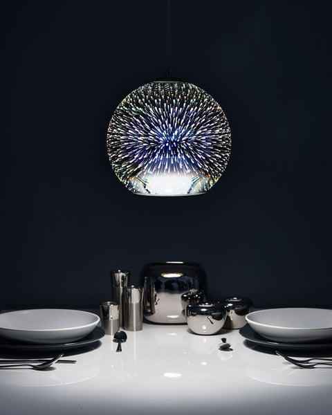 Hängeleuchte SESSERA Glas Silber