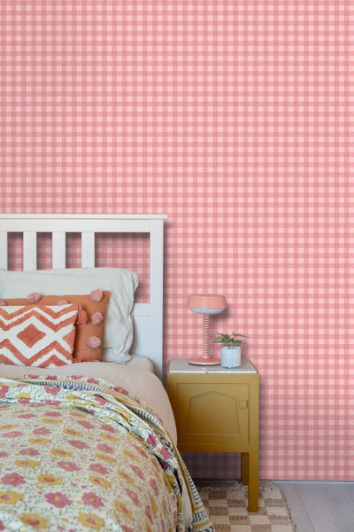 ESTAhome Tapete Karomuster Rosa - 50 x 900 cm - 131297