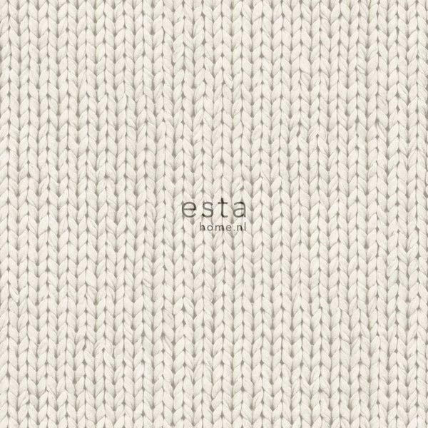 ESTAhome Tapete Strickmuster Beige - 53 cm x 10.05 m - 137720
