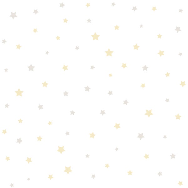 Sanders und Sanders Tapete kleine Sterne Gelb, Beige und Weiß - 53 cm x 10 m - 640457
