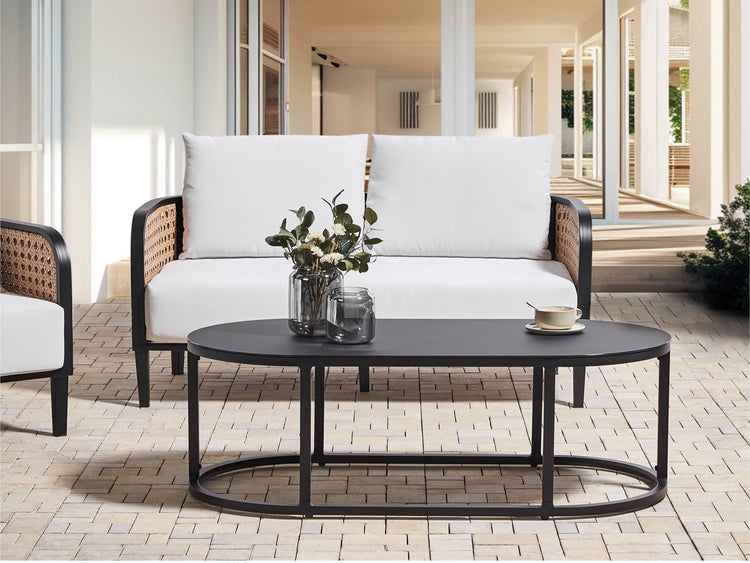 Lounge Set mit Tisch 2-Sitzer MONTEFALCO Metall Weiß