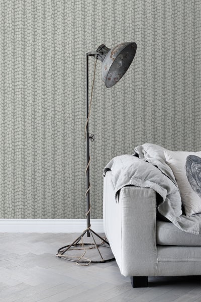 ESTAhome Tapete grob gestricktes Muster Dunkelgrau - 53 cm x 10.05 m - 148343
