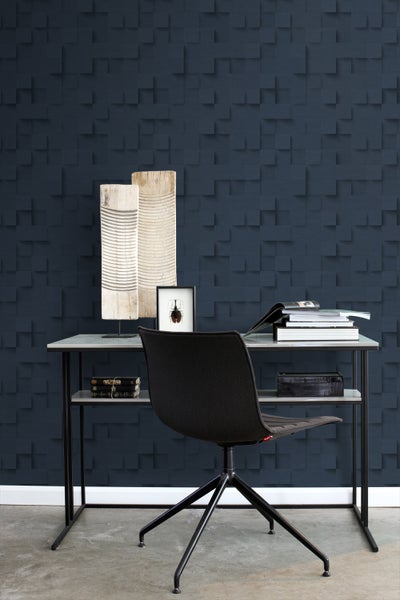 Origin Wallcoverings Tapete 3D-Würfel Dunkelblau - 50 x 900 cm - 347902