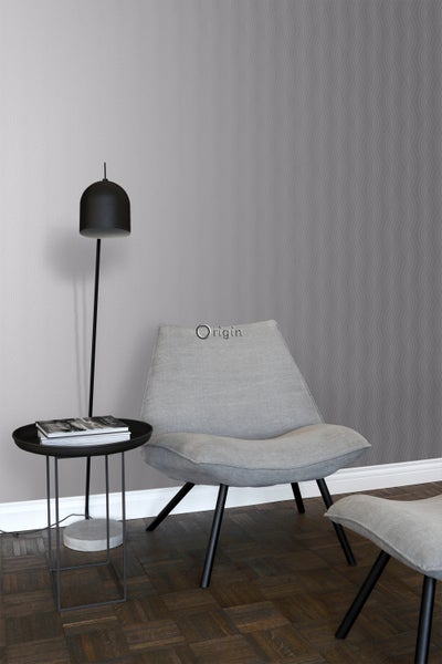 Origin Wallcoverings Tapete grafisches Muster Hellflieder Grau - 53 cm x 10,05 m - 347344