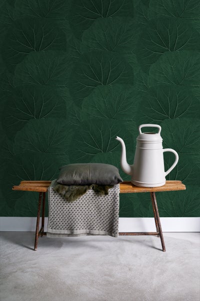 ESTAhome Tapete große Blätter Emeraldgrün - 53 cm x 10.05 m - 138997