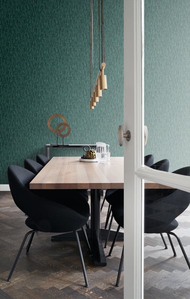 Origin Wallcoverings Tapete Federn Smaragdgrün - 53 cm x 10.05 m - 347399