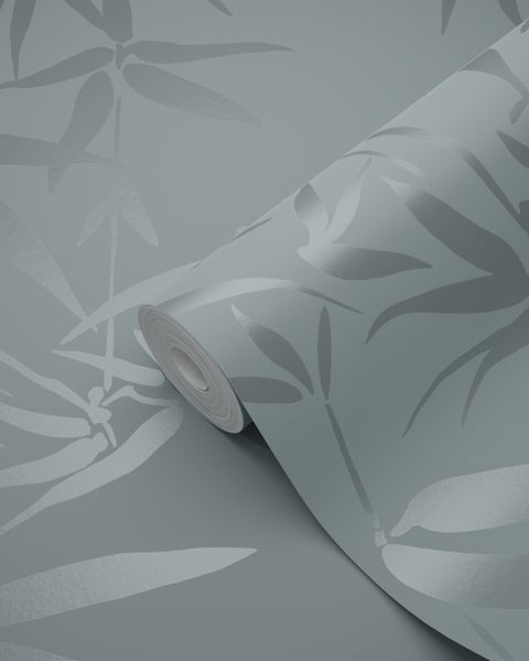 Origin Wallcoverings Tapete Bambusblätter Blau - 53 cm x 10.05 m - 347737