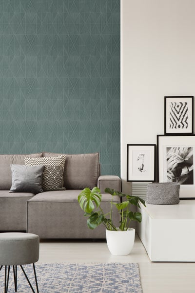 Walls4You Tapete 3D Muster Graublau - 53 cm x 10.05 m - 935336