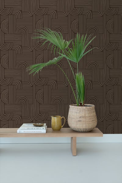ESTAhome Tapete 3D-Muster Dunkelbraun - 50 x 900 cm - 139940