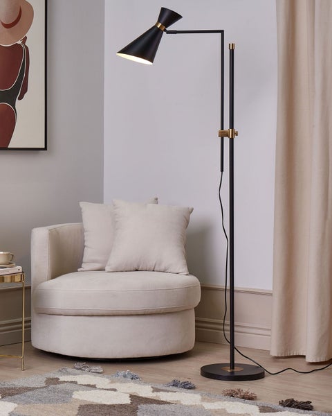 Stehlampe MELAWI Metall Schwarz