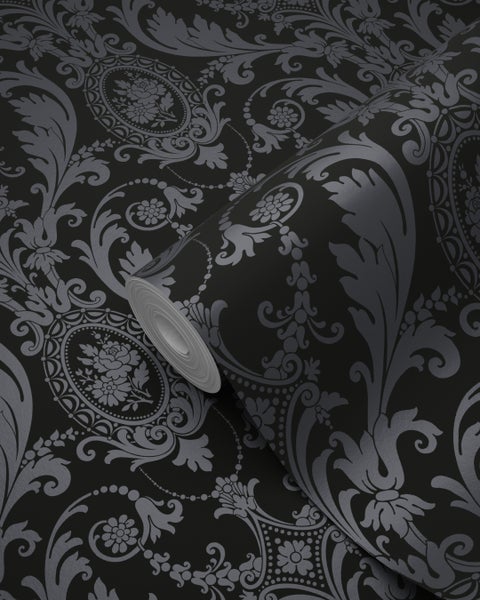 Origin Wallcoverings Tapete Ornamente Schwarz - 53 cm x 10.05 m - 346218