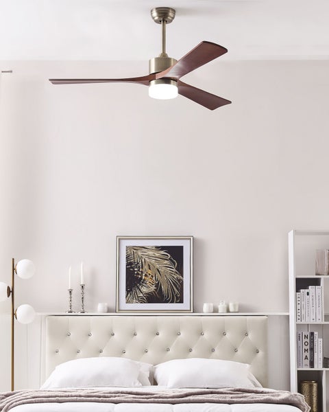 Deckenventilator mit Licht ARUWIMI mit Fernbedienung Messing