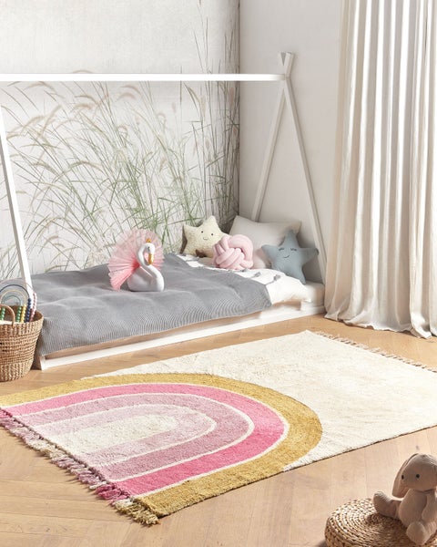 Kinderteppich TATARLI Rosa 140 x 200 cm Baumwolle