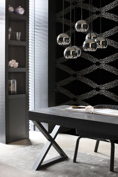 Origin Wallcoverings Tapete Ornamente Schwarz und Grau - 53 cm x 10.05 m - 345743
